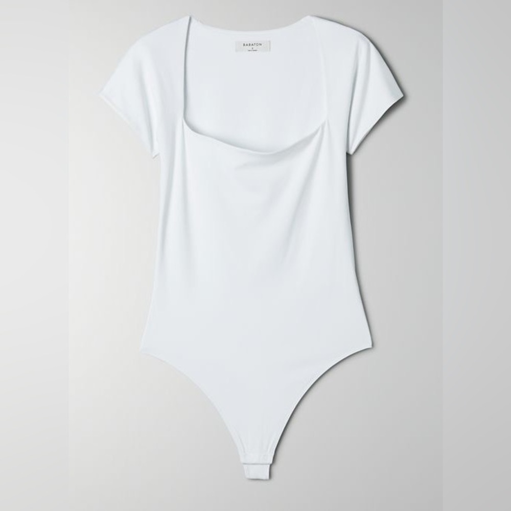 ARITZIA Babaton Contour Straight Neck Bodysuit in White (XS)